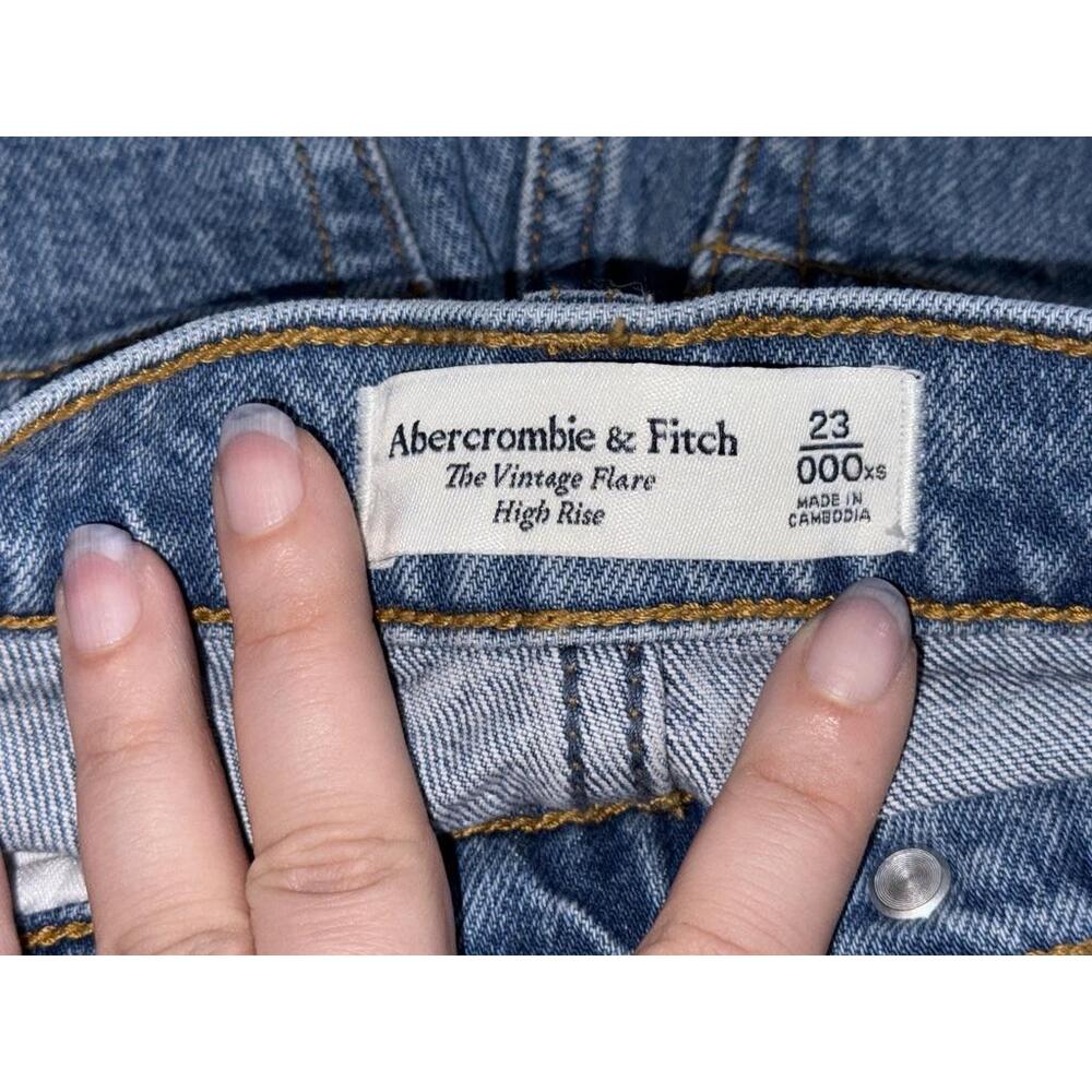 NEW Abercrombie & Fitch The Vintage Flare High Rise Blue Denim Jeans Size 23 000 - Picture 3 of 7